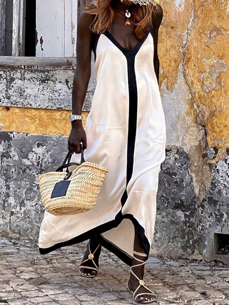 Nancy | Island Style Lavechic Colorblock Midi Dress Look