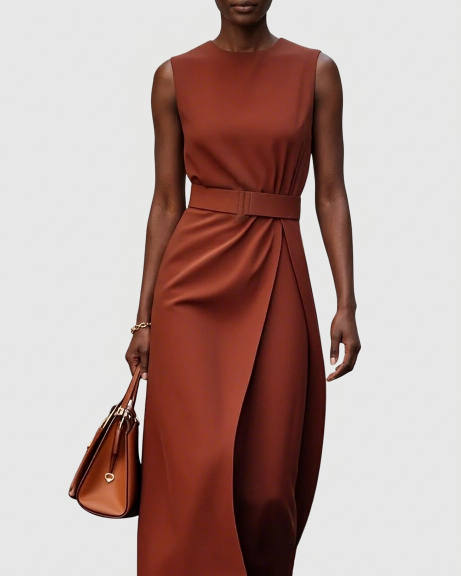 Aubriella™ | Elegant Round Neck Dress