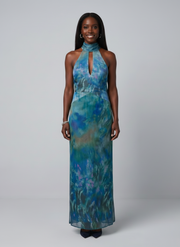 Juniper | Keyhole Halter Sleeveless Maxi Dress