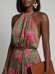 Rowen | Draped Halter Midi Dress