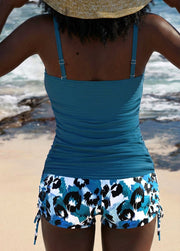 Gabby™ | Ribbed Tankini with Print Shorts