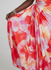 Taya | One Shoulder Pleated Bodice Midi Dress