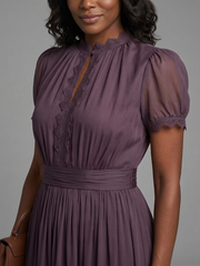 Elia | Gathered Waist Keyhole Maxi Dress