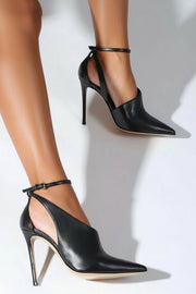 Pointed toe with ankle strap