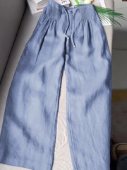 Camillee | Wide-leg Pants in Cotton and Linen Blend