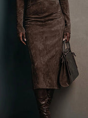 Avaah | Suede Midi Dress