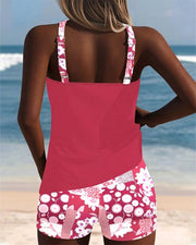 Colettee | Swimsuit Tank Top with Printed Boxer Briefs