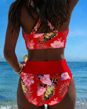 Jolina™ | Floral Contrast Split Bikini