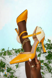 DECOLLETE WITH STRAP AND CONTRASTING DETAILS