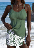 Daniëllah | Tankini Set with Tropical Plant Print