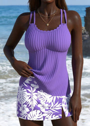 Daniëllah | Tankini Set with Tropical Plant Print