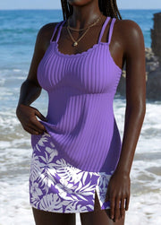 Daniëllah | Tankini Set with Tropical Plant Print