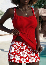 Maisie | Tankini set with paisley print and mid-rise waist