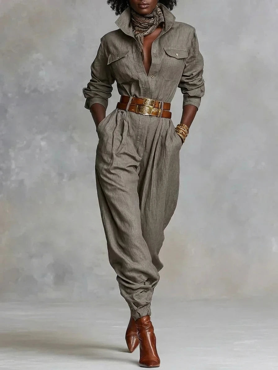 Megan | Linen and Cotton Jumpsuit