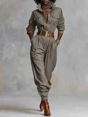 Megan | Linen and Cotton Jumpsuit