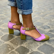CLOSED SANDAL WITH T-BAR