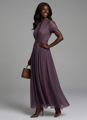 Elia | Gathered Waist Keyhole Maxi Dress