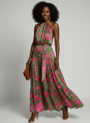 Rowen | Draped Halter Midi Dress
