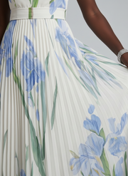 Ophelia | Sleeveless Square Neck Floral Print Midi Dress
