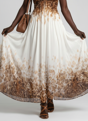 Orlune | Pleated White Midi Dress