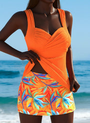 Abigail™ | Stylish Tankini with Tropical Skirt