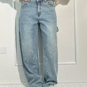 Rephaelle | Trendy Starry Denim Cargo Pants
