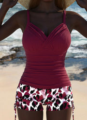 Gabby™ | Ribbed Tankini with Print Shorts