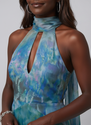 Juniper | Keyhole Halter Sleeveless Maxi Dress