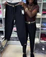 Elegent Pants with Drawstring and Elastic Waist