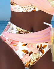 Jolina™ | Floral Contrast Split Bikini