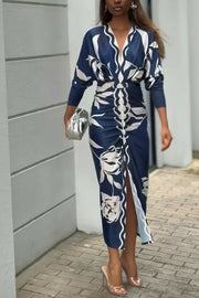 Eva | Sun Escape Unique Print Dolman Midi Dress