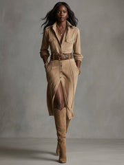 Sofiaa | Elegant Suede Dress
