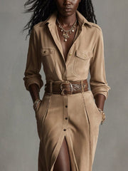 Sofiaa | Elegant Suede Dress
