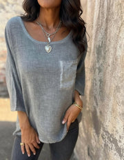 CEMAGI - Casual Cotton and Linen T-shirt
