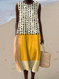 Leahh™ Polka Colorblock Midi Dress