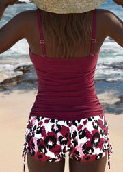 Gabby™ | Ribbed Tankini with Print Shorts