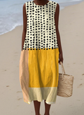 Leahh™ Polka Colorblock Midi Dress