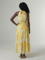 Sylin | Gathered Halter Midi Dress
