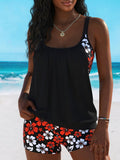 Camillee | Red Floral Tankini Set