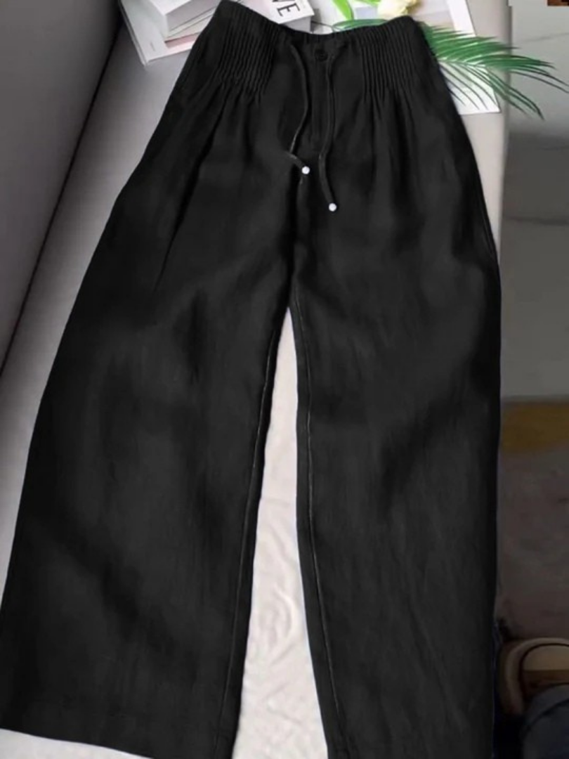 Camillee | Wide-leg Pants in Cotton and Linen Blend