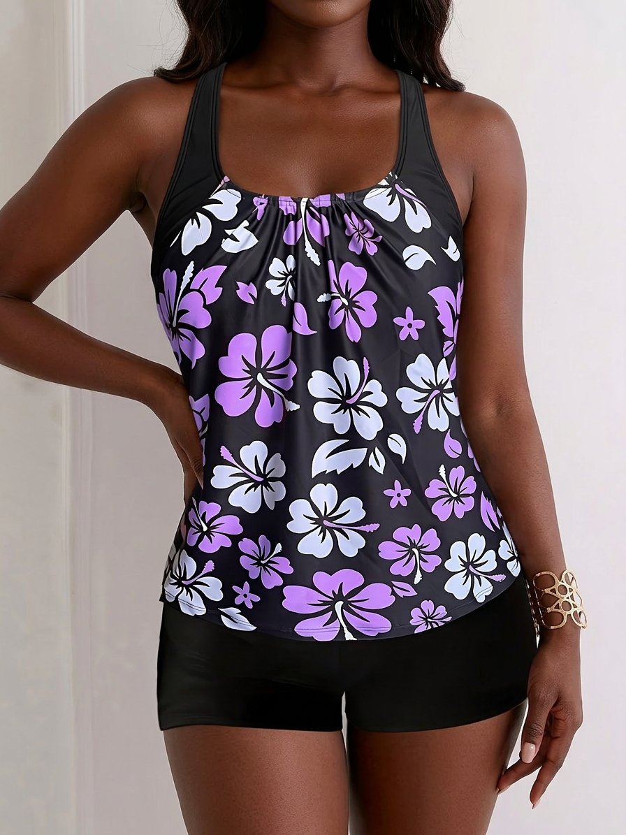 Elenae | Tankini Set with Floral Print