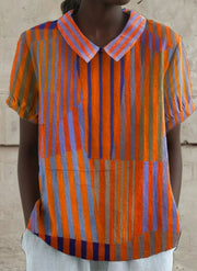 Nina | Geometric Striped Shirt