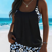 Isabellah | Blue Floral Tankini Set