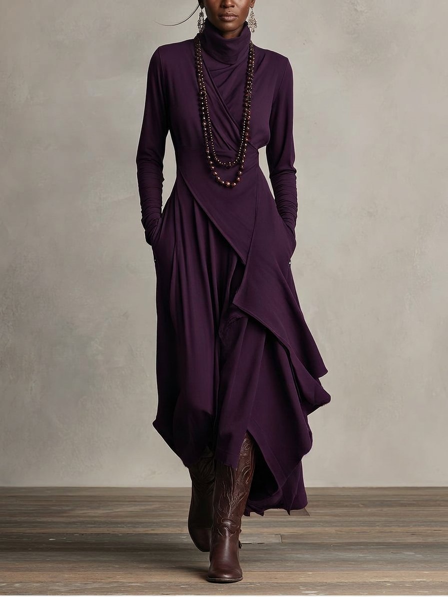 Nathalie | Elegant Draped Dress