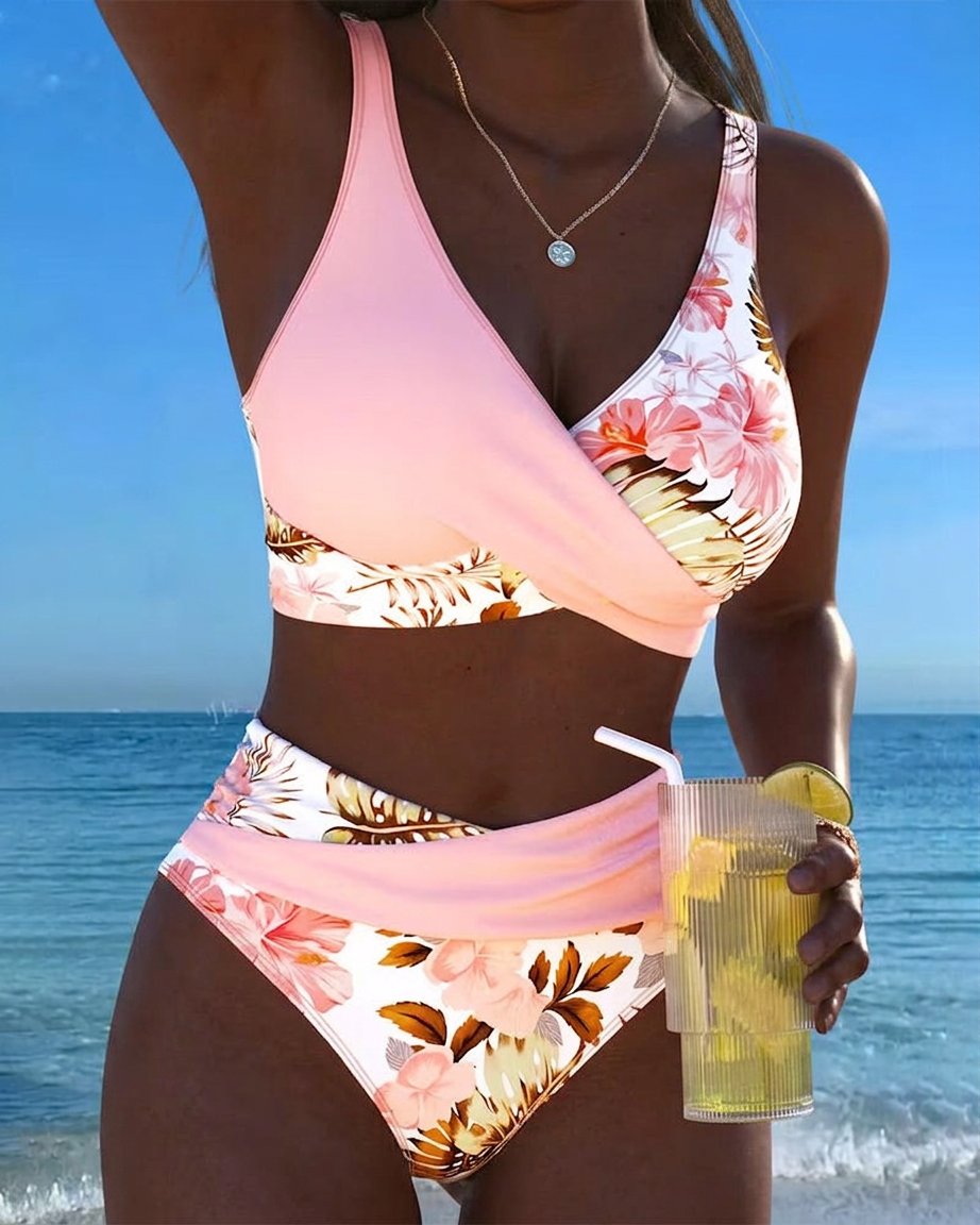 Jolina™ | Floral Contrast Split Bikini