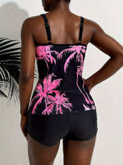 Amirae | Pink Floral Tankini Set