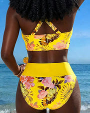 Jolina™ | Floral Contrast Split Bikini