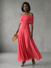 June | Off Shoulder Draped Midi Dress