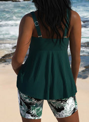 Edith™ | Cross-Body Tankini with Floral Shorts