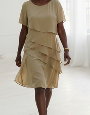 Linda | Elegant Comfort Ruffle Dress